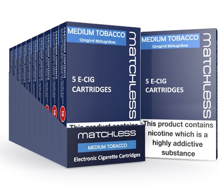 Matchless Medium Tobacco Cartridges - 50 Replacements + 5 FREE